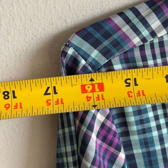 Peter Miller Womens 3/4 Sleeve Plaid Shirt Dress Multicolor Size Small - Picture 3 of 9